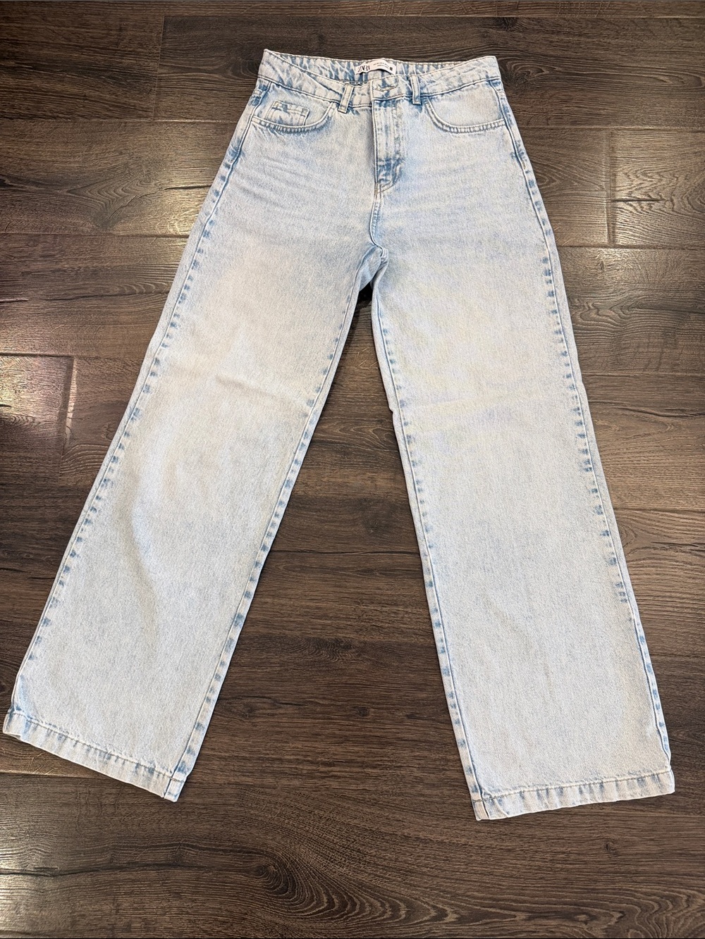 ZARA Light Wash Wide-Leg Jeans